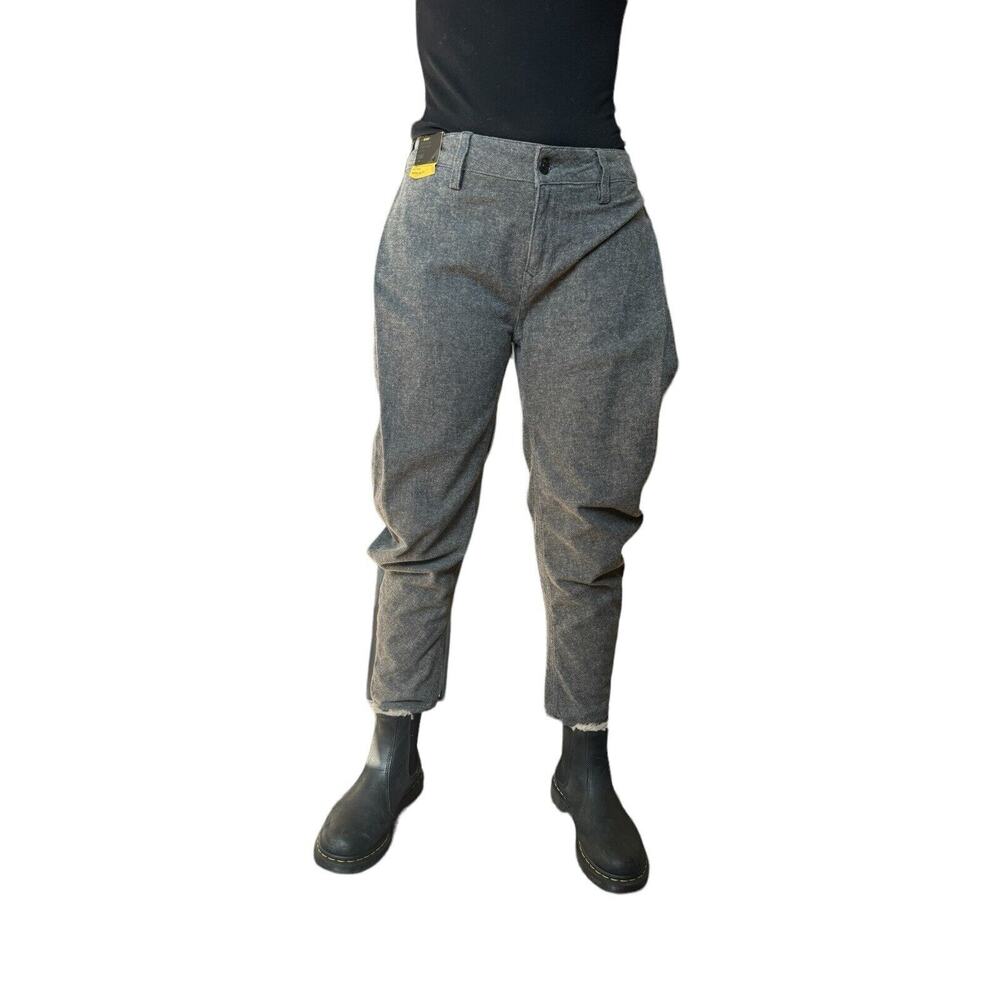 NEW $245 Meltin Pot Military Style Pleated Grey Slub Baggy Pants 25 Small S 26